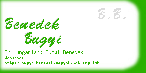 benedek bugyi business card